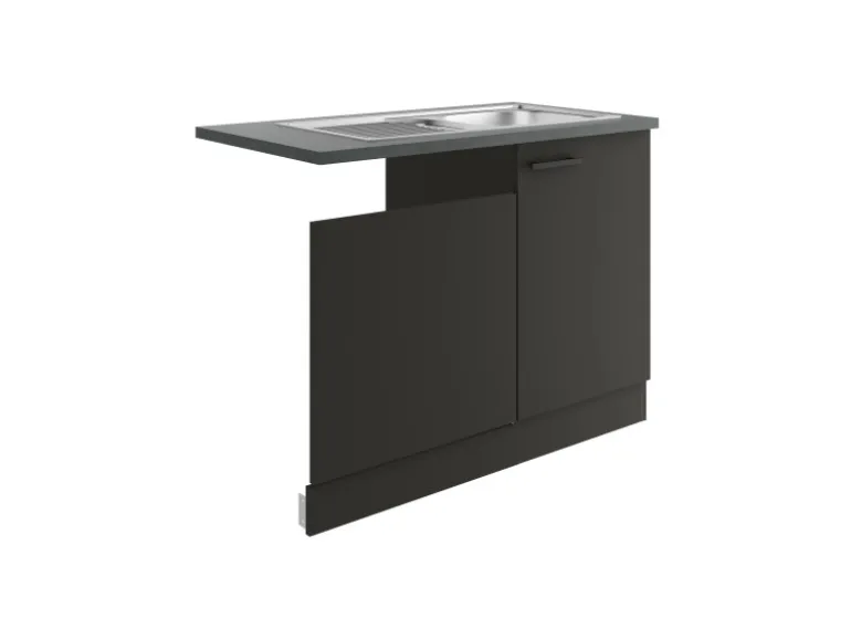 OPTIFIT Madrid420 Küchen-Spülenschrank-Set Anthrazit Matt