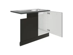 OPTIFIT Madrid420 Küchen-Spülenschrank-Set Anthrazit Matt