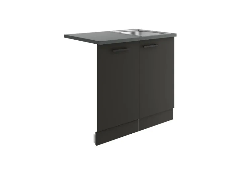 OPTIFIT Madrid420 Küchen-Spülenschrank-Set Anthrazit Matt