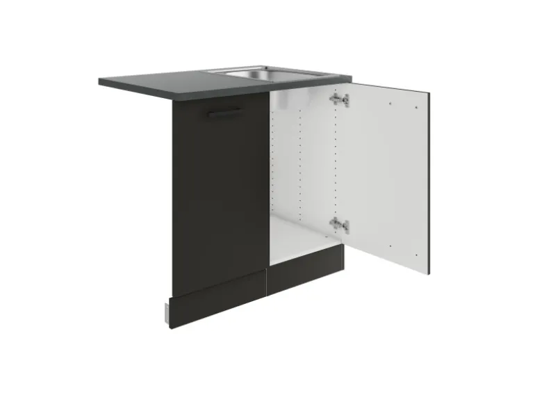OPTIFIT Madrid420 Küchen-Spülenschrank-Set Anthrazit Matt