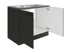 OPTIFIT Madrid420 Küchen-Spülenunterschrank 100 cm Anthrazit Matt