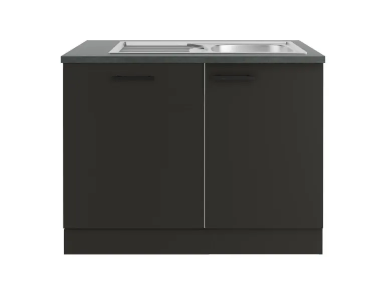 OPTIFIT Madrid420 Küchen-Spülenschrank-Set Anthrazit Matt