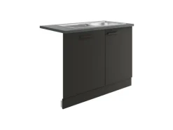 OPTIFIT Madrid420 Küchen-Spülenschrank-Set Anthrazit Matt