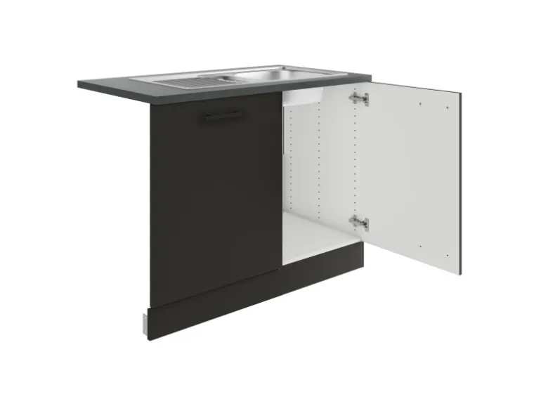 OPTIFIT Madrid420 Küchen-Spülenschrank-Set Anthrazit Matt