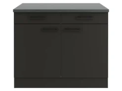 OPTIFIT Madrid420 Küchen-Unterschrank 100 cm Anthrazit Matt