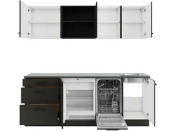 OPTIFIT Madrid420 Küchenzeile 210 cm Anthrazit