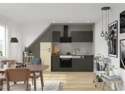 OPTIFIT Madrid420 Küchenzeile 210 cm Anthrazit