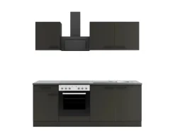 OPTIFIT Madrid420 Küchenzeile 210 cm Anthrazit