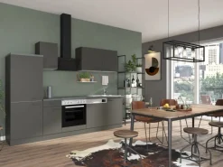 OPTIFIT Madrid420 Küchenzeile 270 cm Anthrazit