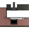 OPTIFIT Madrid420/Nizza407 Küchenzeile 270 cm Anthrazit / Rostrot