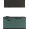 Optifit Miniküche KPMV 1532-9+ Madrid420/Verona405 Anthrazit/ Steingrün 150 cm