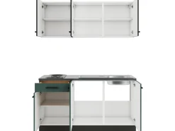 Optifit Miniküche KPMV 1532-9+ Madrid420/Verona405 Anthrazit/ Steingrün 150 cm