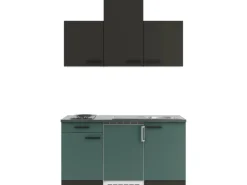 Optifit Miniküche KPMV 1501-9+ Madrid420/Verona405 Anthrazit/ Steingrün 150 cm