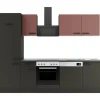 OPTIFIT Nizza407/Madrid420 Küchenzeile 270 cm Rostrot / Anthrazit