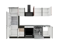 OPTIFIT Nizza407/Madrid420 Küchenzeile 270 cm Rostrot / Anthrazit