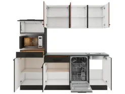 OPTIFIT Nizza407/Madrid420 Küchenzeile 210 cm Rostrot / Anthrazit