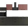 OPTIFIT Nizza407/Madrid420 Küchenzeile 270 cm Rostrot / Anthrazit