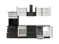 OPTIFIT Nizza407/Madrid420 Küchenzeile 270 cm Rostrot / Anthrazit