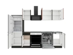 OPTIFIT Nizza407/Madrid420 Küchenzeile 270 cm Rostrot / Anthrazit