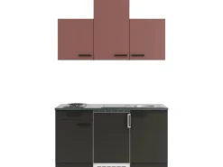 OPTIFIT Nizza407/Madrid420 Miniküche 150 cm Rostrot / Anthrazit