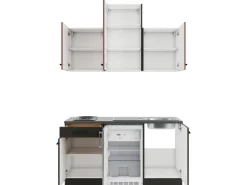OPTIFIT Nizza407/Madrid420 Miniküche 150 cm Rostrot / Anthrazit