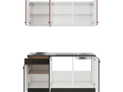 OPTIFIT Nizza407/Madrid420 Miniküche 150 cm Rostrot / Anthrazit