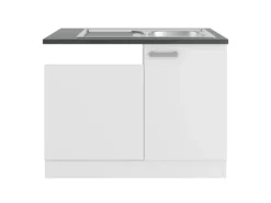 OPTIFIT Oslo214 Küchen-Spülenschrank-Set Feinstruktur Weiß