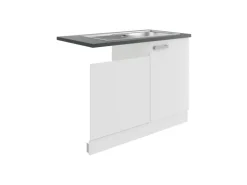 OPTIFIT Oslo214 Küchen-Spülenschrank-Set Feinstruktur Weiß