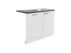 OPTIFIT Oslo214 Küchen-Spülenschrank-Set Feinstruktur Weiß