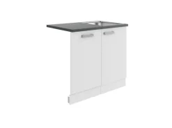 OPTIFIT Oslo214 Küchen-Spülenschrank-Set Feinstruktur Weiß