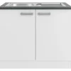 OPTIFIT Oslo214 Küchen-Spülenunterschrank 100 cm Feinstruktur Weiß