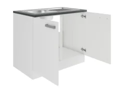 OPTIFIT Oslo214 Küchen-Spülenunterschrank 100 cm Feinstruktur Weiß