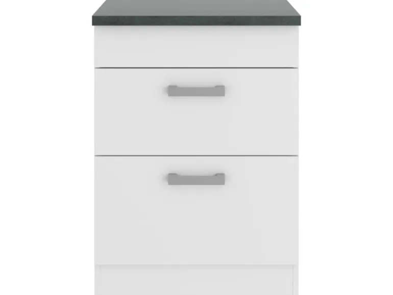 OPTIFIT Oslo214 Küchen-Unterschrank 60 cm Feinstruktur Weiß