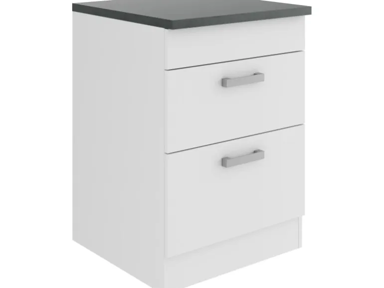 OPTIFIT Oslo214 Küchen-Unterschrank 60 cm Feinstruktur Weiß