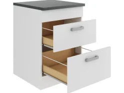 OPTIFIT Oslo214 Küchen-Unterschrank 60 cm Feinstruktur Weiß