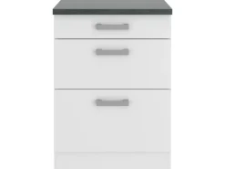 OPTIFIT Oslo214 Küchen-Unterschrank 60 cm Feinstruktur Weiß