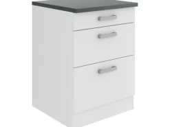 OPTIFIT Oslo214 Küchen-Unterschrank 60 cm Feinstruktur Weiß