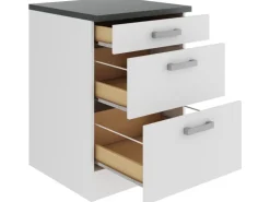 OPTIFIT Oslo214 Küchen-Unterschrank 60 cm Feinstruktur Weiß