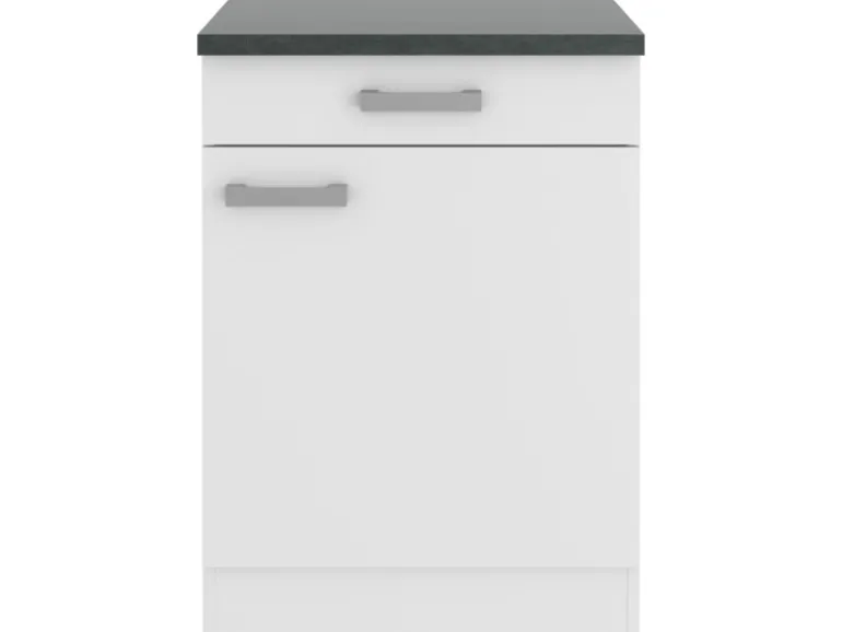 OPTIFIT Oslo214 Küchen-Unterschrank 60 cm Feinstruktur Weiß