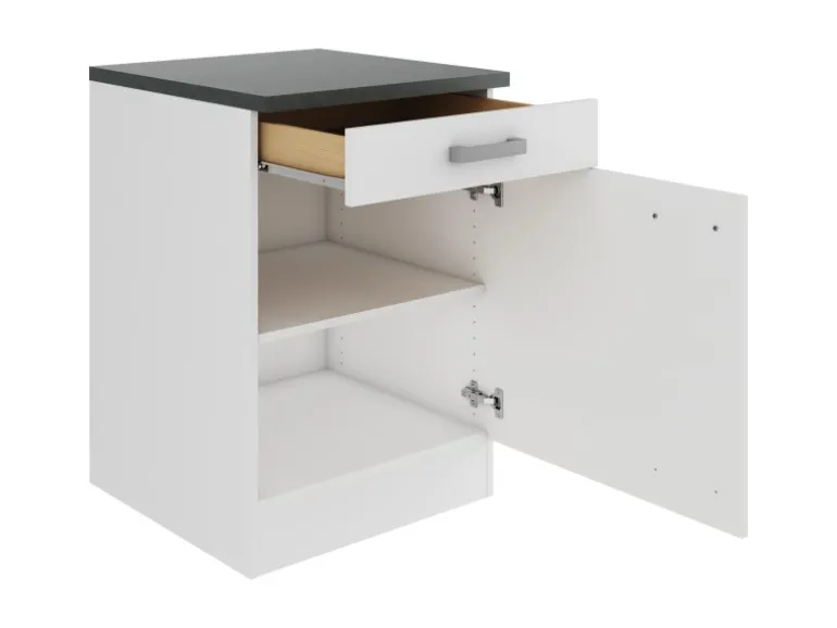 OPTIFIT Oslo214 Küchen-Unterschrank 60 cm Feinstruktur Weiß