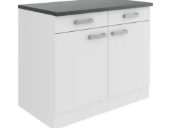 OPTIFIT Oslo214 Küchen-Unterschrank 100 cm Feinstruktur Weiß