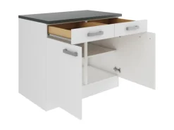 OPTIFIT Oslo214 Küchen-Unterschrank 100 cm Feinstruktur Weiß