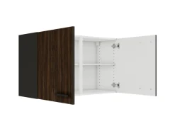 OPTIFIT Rimini409 Küchen-Oberschrank 100 cm Rillendekor Nussbaum