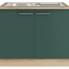 OPTIFIT Savona405 Küchen-Spülenunterschrank 100 cm Steingrün