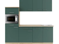 OPTIFIT Savona405 Küchenzeile 210 cm Steingrün