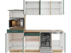 OPTIFIT Savona405 Küchenzeile 210 cm Steingrün