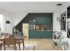 OPTIFIT Savona405 Küchenzeile 210 cm Steingrün