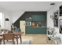 OPTIFIT Savona405 Küchenzeile 210 cm Steingrün