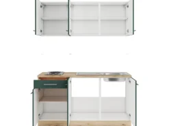 OPTIFIT Savona405 Miniküche 150 cm Steingrün
