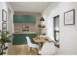 OPTIFIT Savona405 Miniküche 150 cm Steingrün